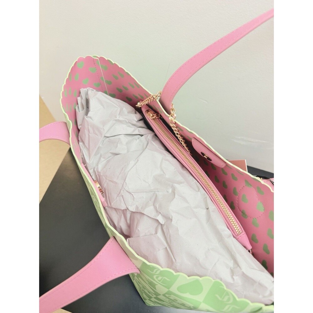 Juicy Couture Sweet Break Time 2-in-1 Tote Retro Green and Pink - Picture 4 of 11